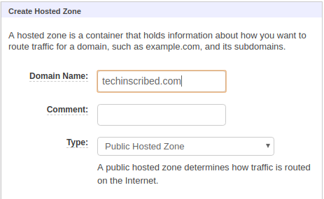 create hosted zone in route53