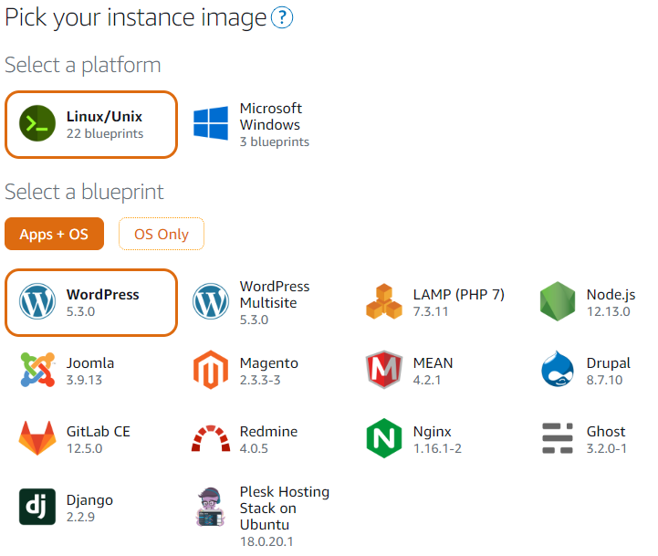 create server for wordpress on aws lightsail