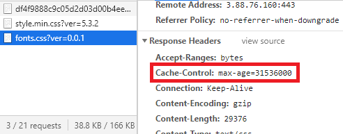 check cache control header