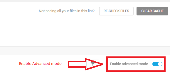 enable advanced mode in hummingbird asset optimization