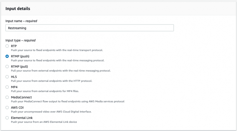 medialive input details